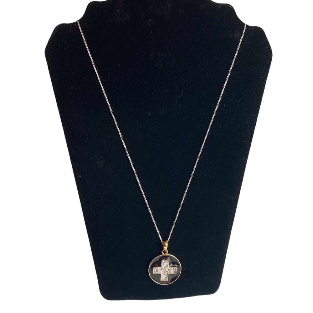 Halle Joy Hope Faithful Cross Silvertone And Crystal Rhinestone Silver Chain